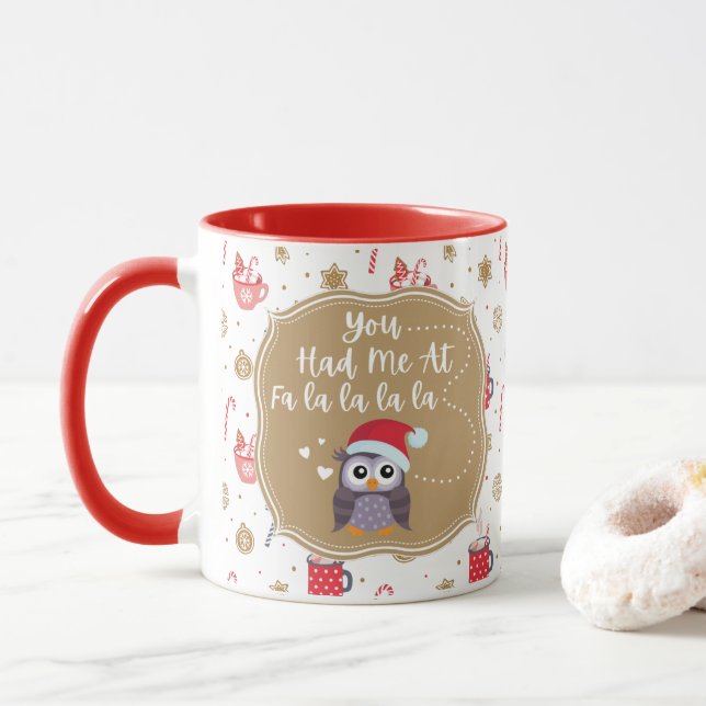 Quirky Owl Holiday Tasse (Mit Donut)
