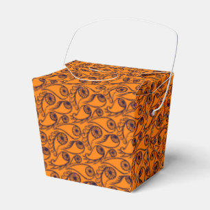 Quirky Paisley Eye Orange Pattern Spooky Halloween Geschenkschachtel