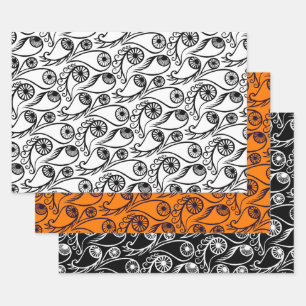 Quirky Paisley Eye Pattern Creepy Funny Funny Hall Geschenkpapier Set