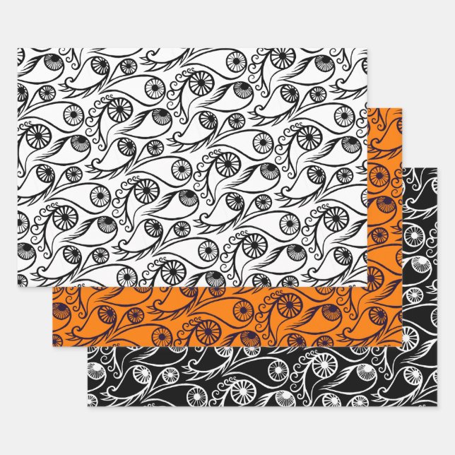 Quirky Paisley Eye Pattern Creepy Funny Funny Hall Geschenkpapier Set (Set)