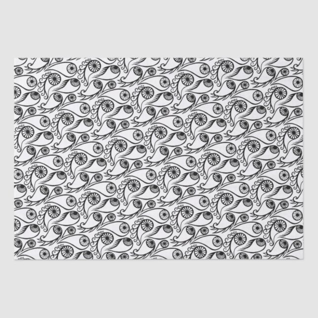 Quirky Paisley Eye Pattern Creepy Funny Funny Hall Seidenpapier (Vorderseite)