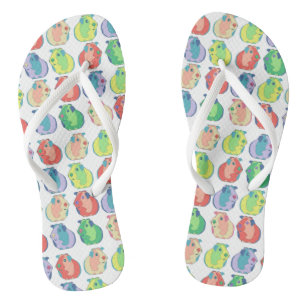 Quirky Pop Art Guinea Pig Farbiges Muster Flip Flops