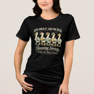 Quirky Quacks Running Society Lustiger Läufer T-Sh Tri-Blend Shirt