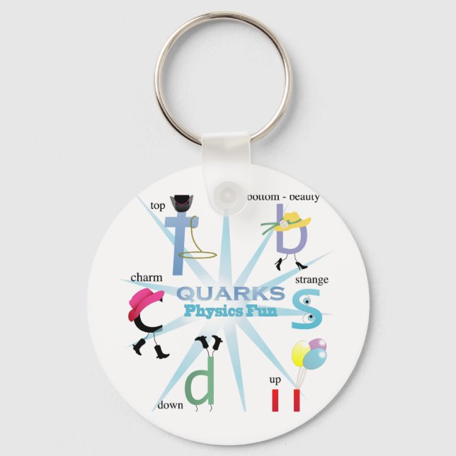 Quirky Quarks Physik Spaß Schlüsselanhänger (Vorderseite)