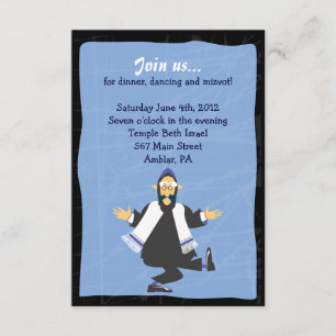 Quirky Rabbi Bar Bat Mitzvah Empfang Party Card Einladung