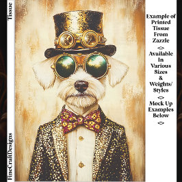 Quirky Regal Steampunk Dog Portrait EA6 Decoupage Seidenpapier