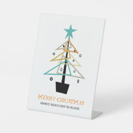 Quirky Retro Weihnachtsbaum Mitte Jahrhundert Feie Sockelschild