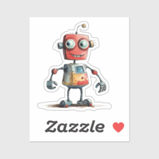 Quirky-Roboter-Design 1 Aufkleber