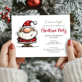 Quirky Santa Hand Lettering Christmas Invitation Einladung