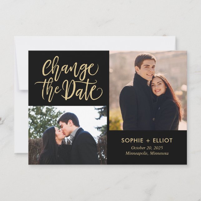 Quirky Script EDITABLE FARBE Ändern Sie die Datums Dankeskarte (Vorderseite)