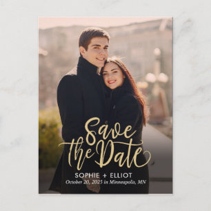 Quirky Script EDITABLE FARBE Save the Date Postkarte
