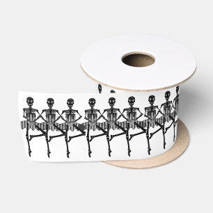 Quirky Skeleton Ballet Tänzer Satinband