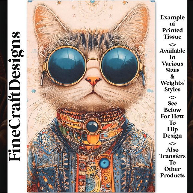 Quirky Spaß Cool und Niedlich Cyberpunk Cat BC6 De Seidenpapier (Von Creator hochgeladen)