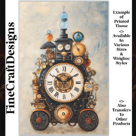 Quirky Steampunk Uhrengetriebe Hebel R3 Decoupage Seidenpapier