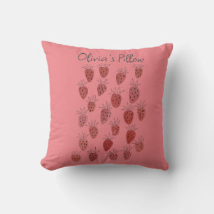 Quirky Strawberry Pattern Throw Kissen
