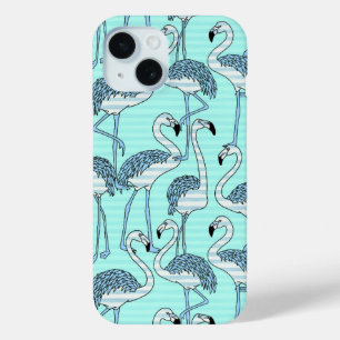 Quirky Striped Türkis Flamingos Muster Case-Mate iPhone Hülle