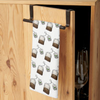 Quirky Teebeutel Muster auf Weiß