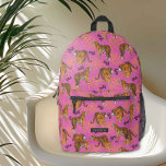 Quirky Tiger Pattern auf hellrosa Bedruckter Rucksack<br><div class="desc">Quirky Tiger Pattern on Bright Pink Backpack - Entfesseln Sie Ihre wilde Seite mit unserem Pink Tiger Print Rucksack! Dieses auffällige Accessoire verbindet kühne Mode mit praktischer Funktionalität und eignet sich somit perfekt für den Schulbesuch, die Reise oder den Alltag. Dieser Rucksack ist aus langlebigen, hochwertigen Materialien gefertigt und ist...</div>