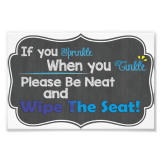 Quirky Toilettenregeln Etiquette Chalkboard Printw Fotodruck