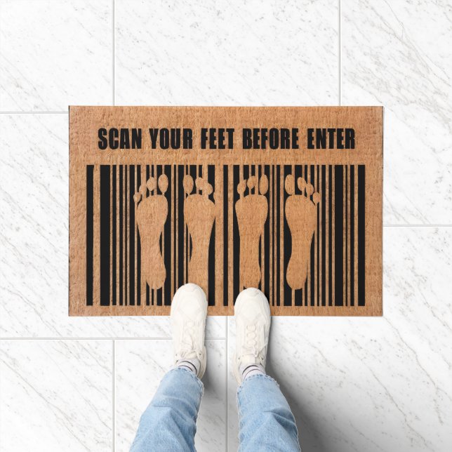 Quirky ToPrint Funny Feet Barcode Fußmatte (Indoor)