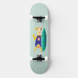 Quirky und lustig illustrierte Skateboard
