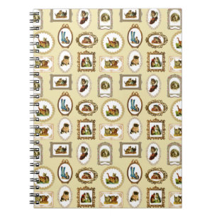 Quirky Vintag Gerahmt Cats Muster Notizblock