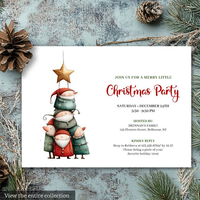 Quirky watercolor Christmas party invitation card Einladung (Quirky watercolor Christmas party invitation card

)