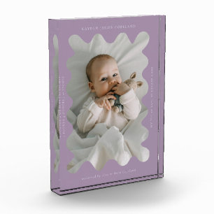 Quirky-Wavy-Frame-Neugeborene Lila behalten Fotoblock