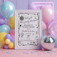 Quirky Whimsical Black lässig Wedding Willkommen