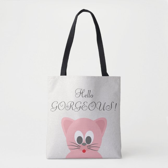 Quirky Whimsical Cat Glittery-Hello Gorgeous (Vorderseite)