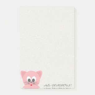 Quirky Whimsical Cat Glittery-Hello Gorgeous Post-it Klebezettel