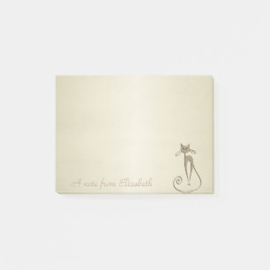 Quirky Whimsical Cat, -Personalisiert Post-it Klebezettel