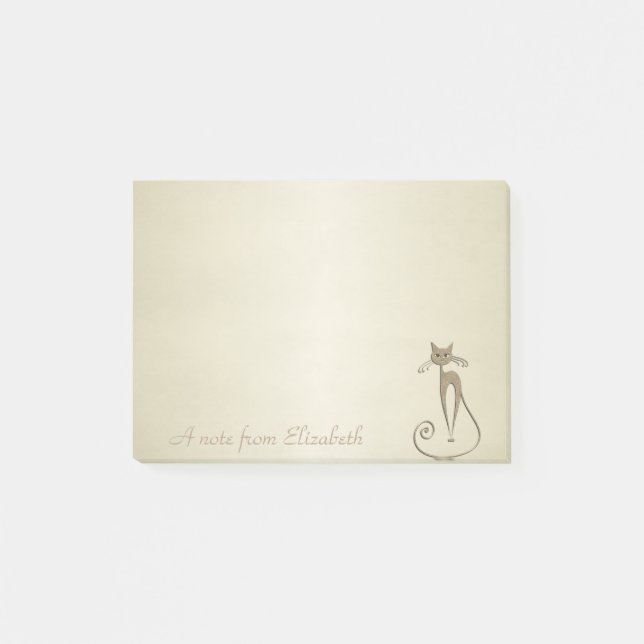 Quirky Whimsical Cat, -Personalisiert Post-it Klebezettel (Vorderseite)