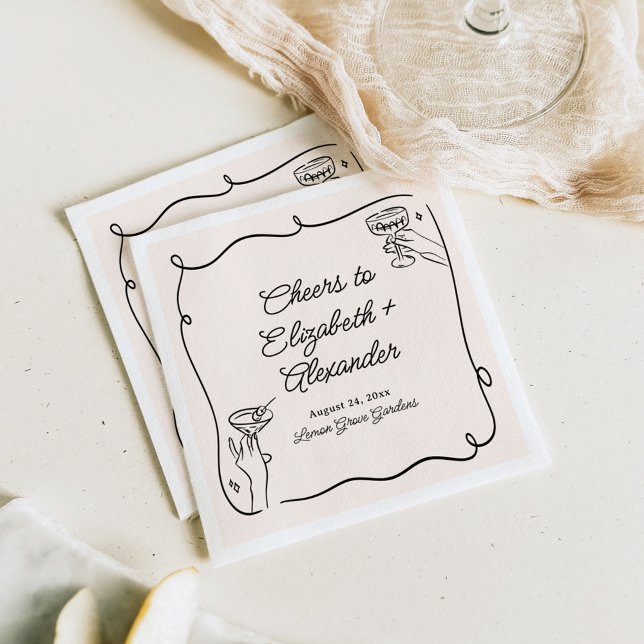 Quirky & Whimsical Cocktails Hochzeit Serviette (Von Creator hochgeladen)