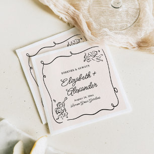 Quirky & Whimsical Cupid Cherubs Wedding Serviette