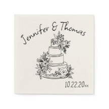 Quirky Whimsical Hand Drawn Doodle Cake Wedding