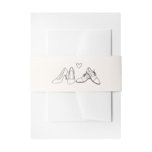 Quirky Whimsical Hand Drawn Doodle Shoes Hochzeit Einladungsbanderole