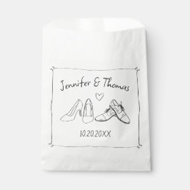 Quirky Whimsical Hand Drawn Doodle Shoes Hochzeit Geschenktütchen