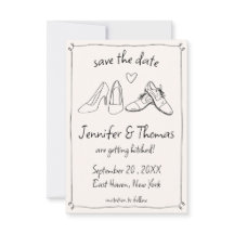 Quirky Whimsical Hand Drawn Doodle Shoes Hochzeit