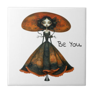 Quirky Whimsical Woman - Sei du. Fliese