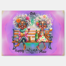 Quirky Wine Ladys Happy Place Magnet