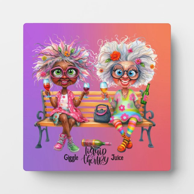 Quirky Wine Ladys Therapy Fotoplatte (Vorderseite)