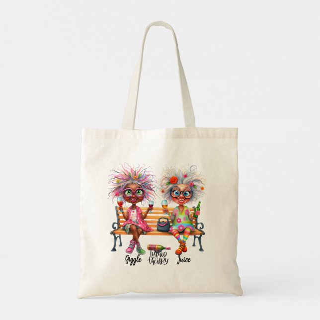 Quirky Wine Ladys Therapy Tote Bag Tragetasche (Rückseite)
