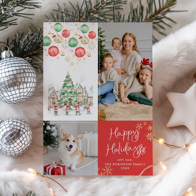 Quirky Winter Village Frohe Weihnachten Rot 2 Foto (Von Creator hochgeladen)