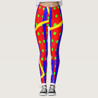 Quirky Zig-Zag Clown Pants Ästhetik Leggings