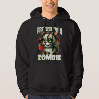 Quirky Zombie Cat Design für Halloween Spaß Hoodie