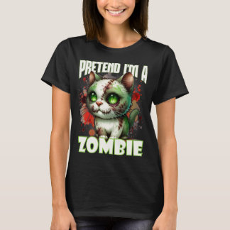 Quirky Zombie Cat Design für Halloween Spaß T-Shirt