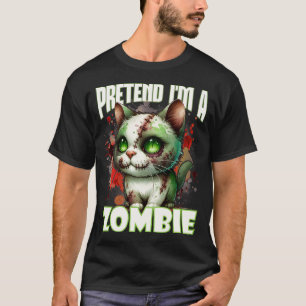 Quirky Zombie Cat Design für Halloween Spaß T-Shirt