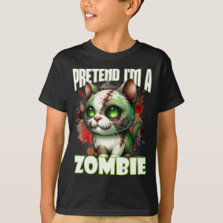 Quirky Zombie Cat Design für Halloween Spaß T-Shirt