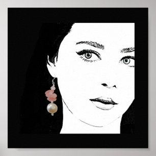 Quirty Girl Fashion Illustration Fine Art Poster